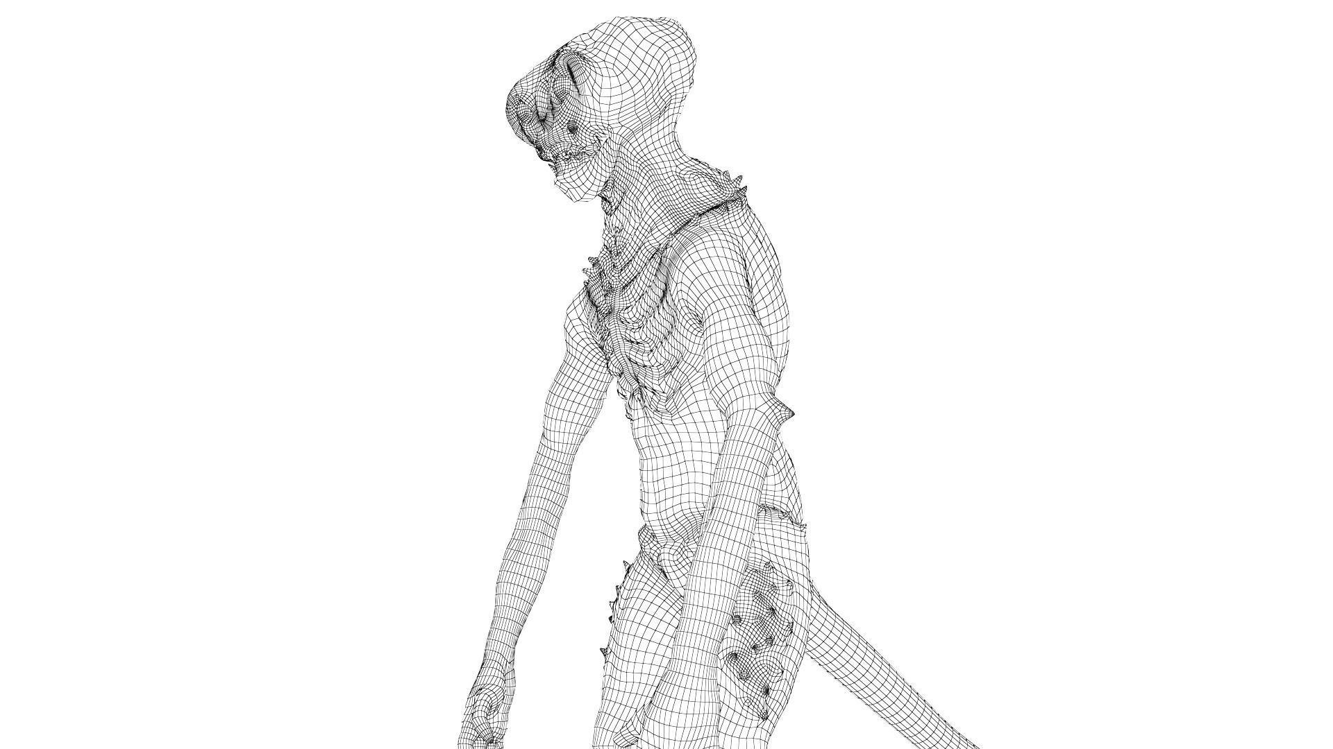 Alien Monster Low-poly 3D model_33