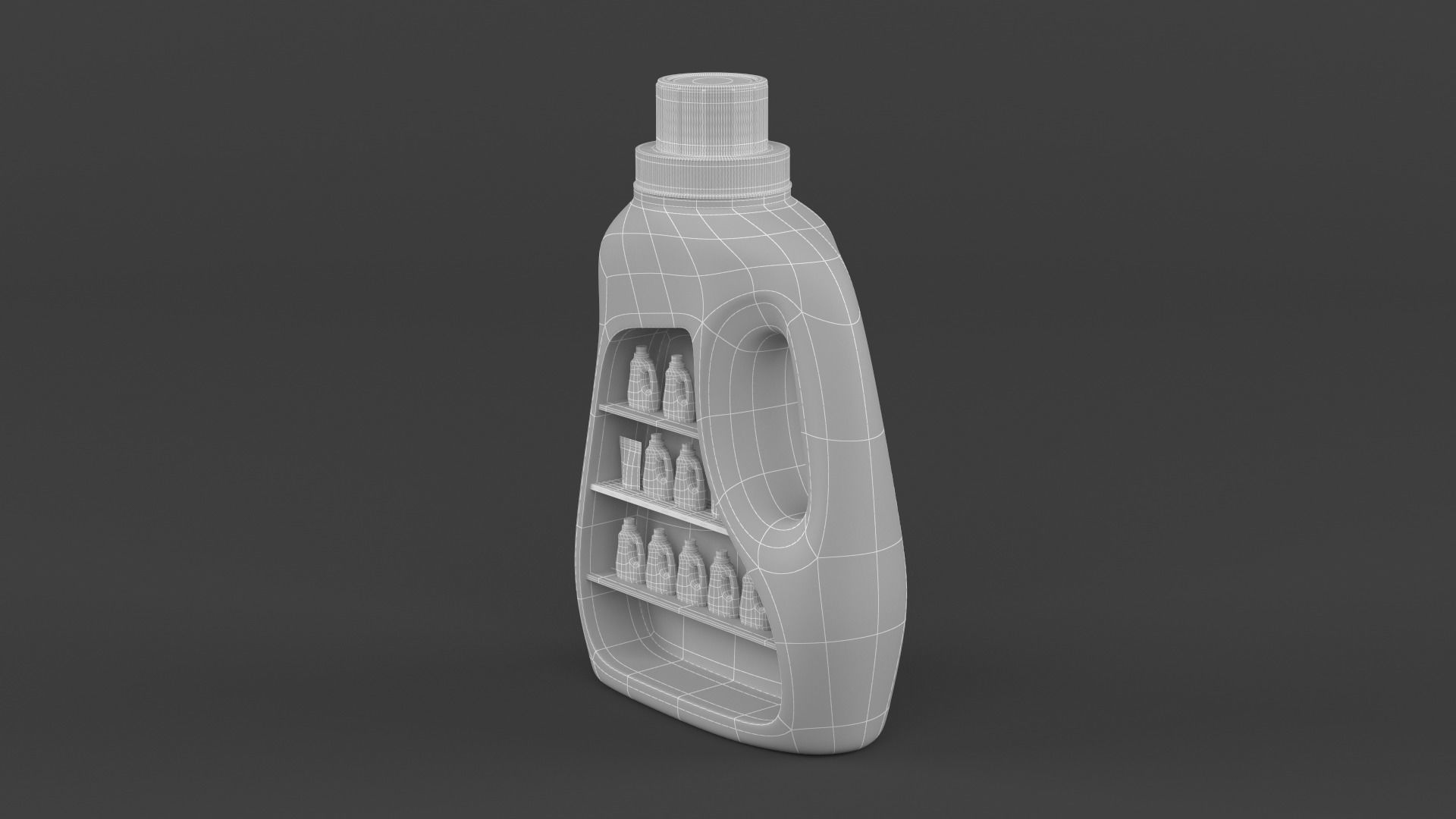 Laundry Detergent Display Rack 3D model_11