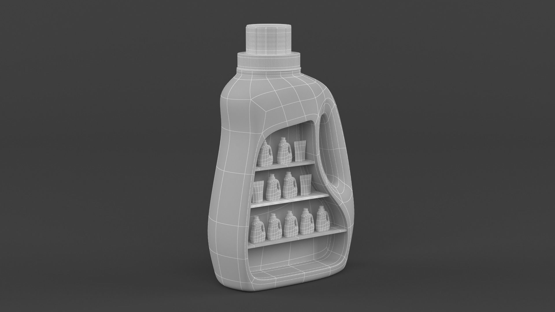 Laundry Detergent Display Rack 3D model_8