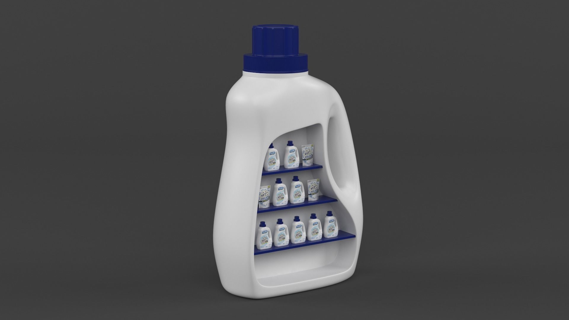 Laundry Detergent Display Rack 3D model_2