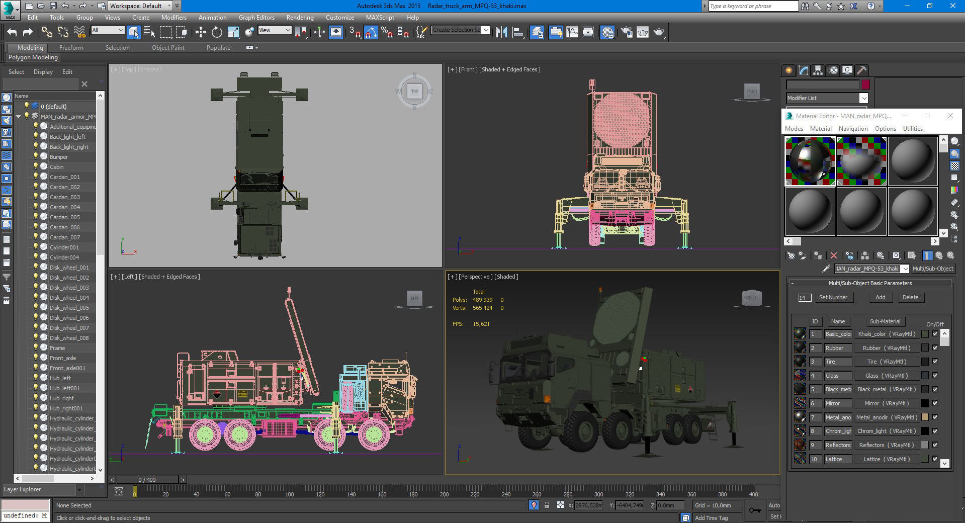 Radar MPQ-53 based on MAN truck armor chassis 3D model_34