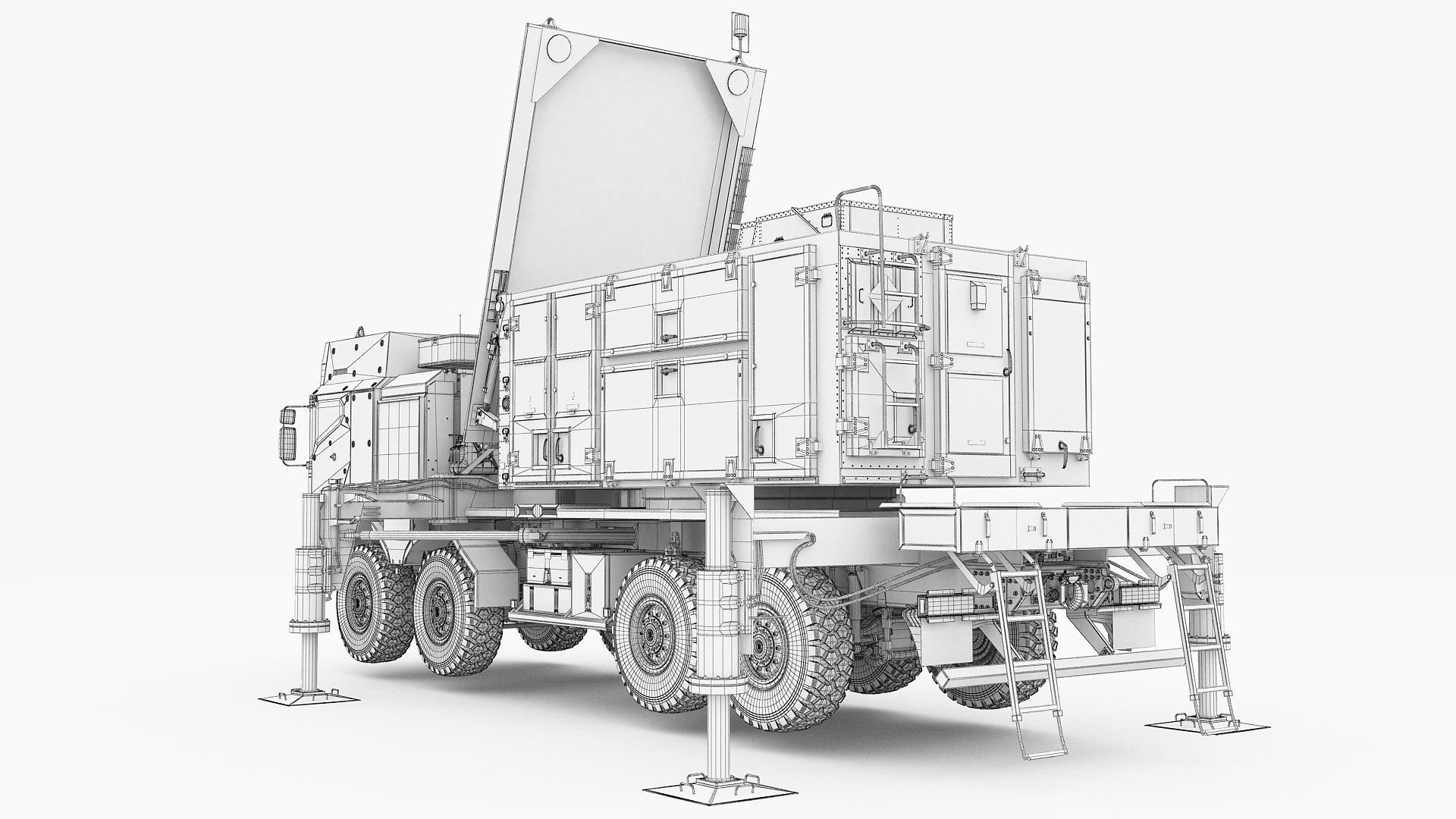 Radar MPQ-53 based on MAN truck armor chassis 3D model_28