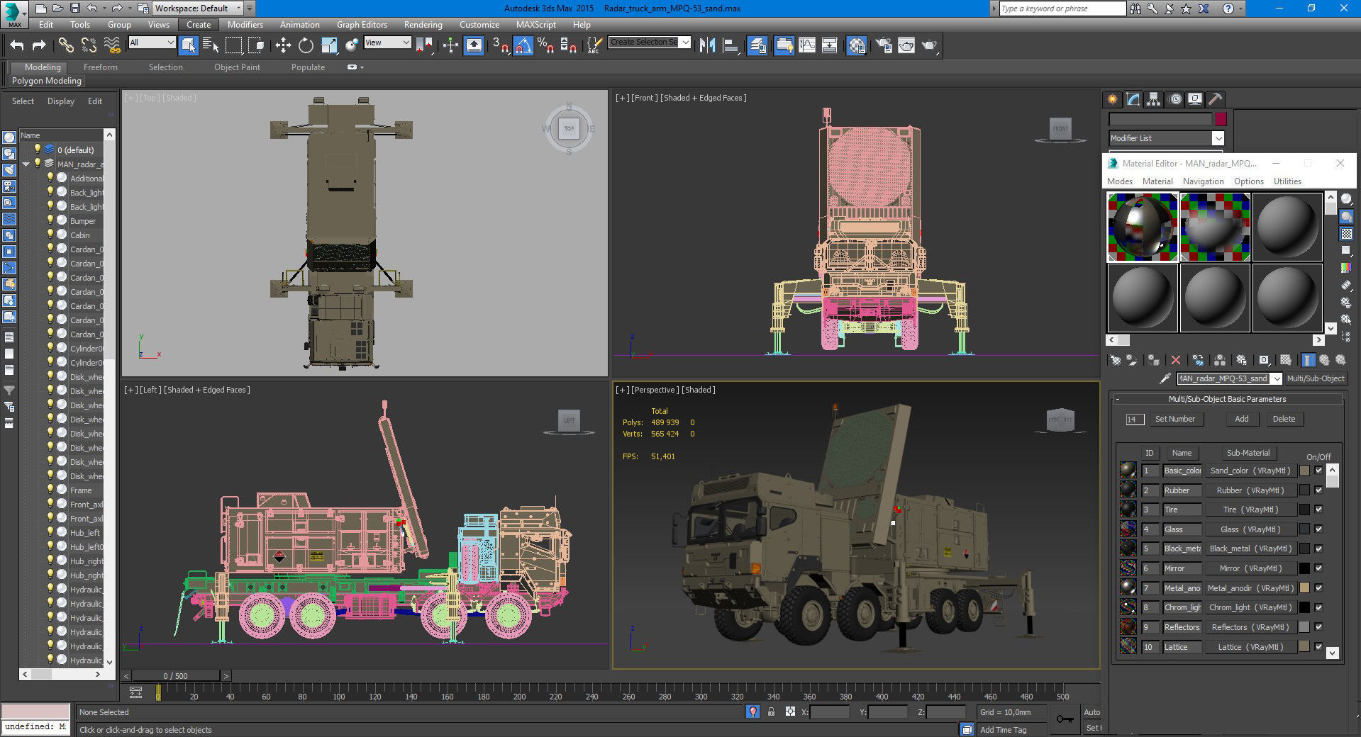 Radar MPQ-53 based on MAN truck armor chassis 3D model_35