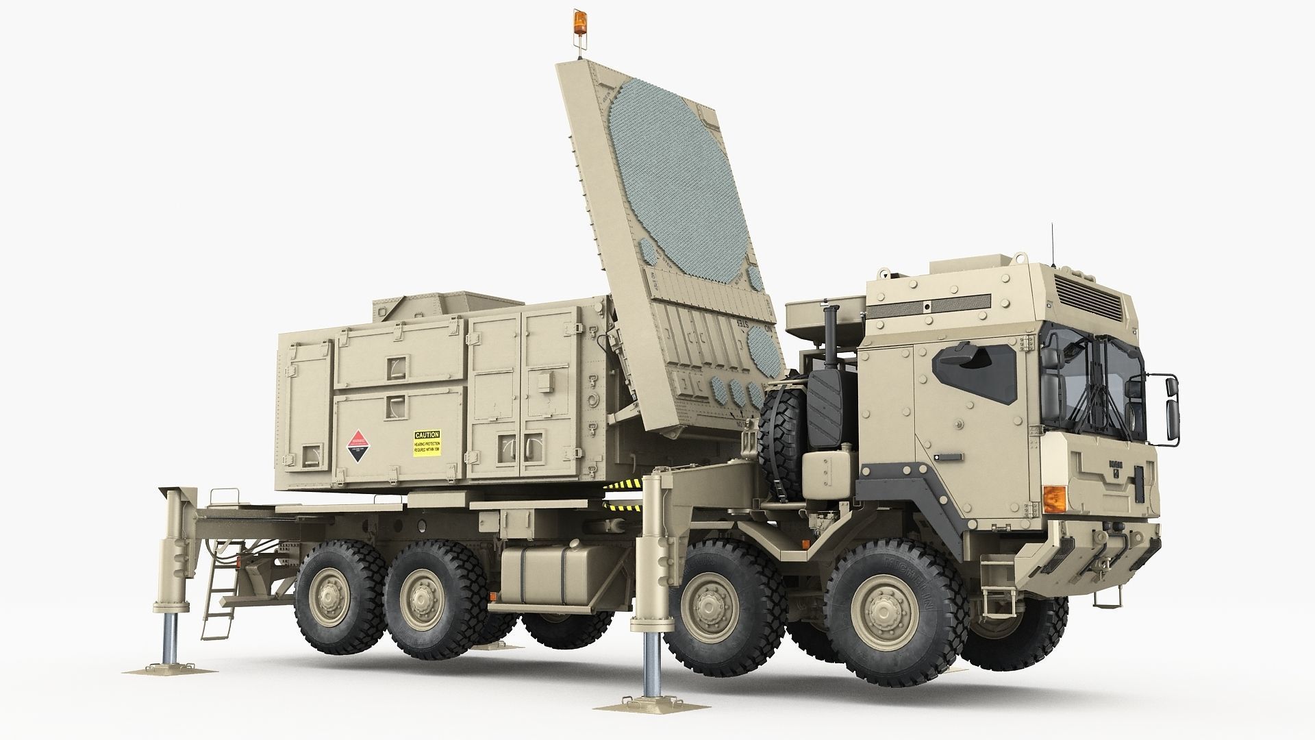 Radar MPQ-53 based on MAN truck armor chassis 3D model_4