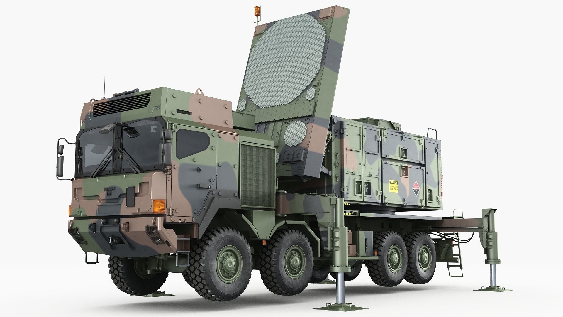 Radar MPQ-53 based on MAN truck armor chassis 3D model_1