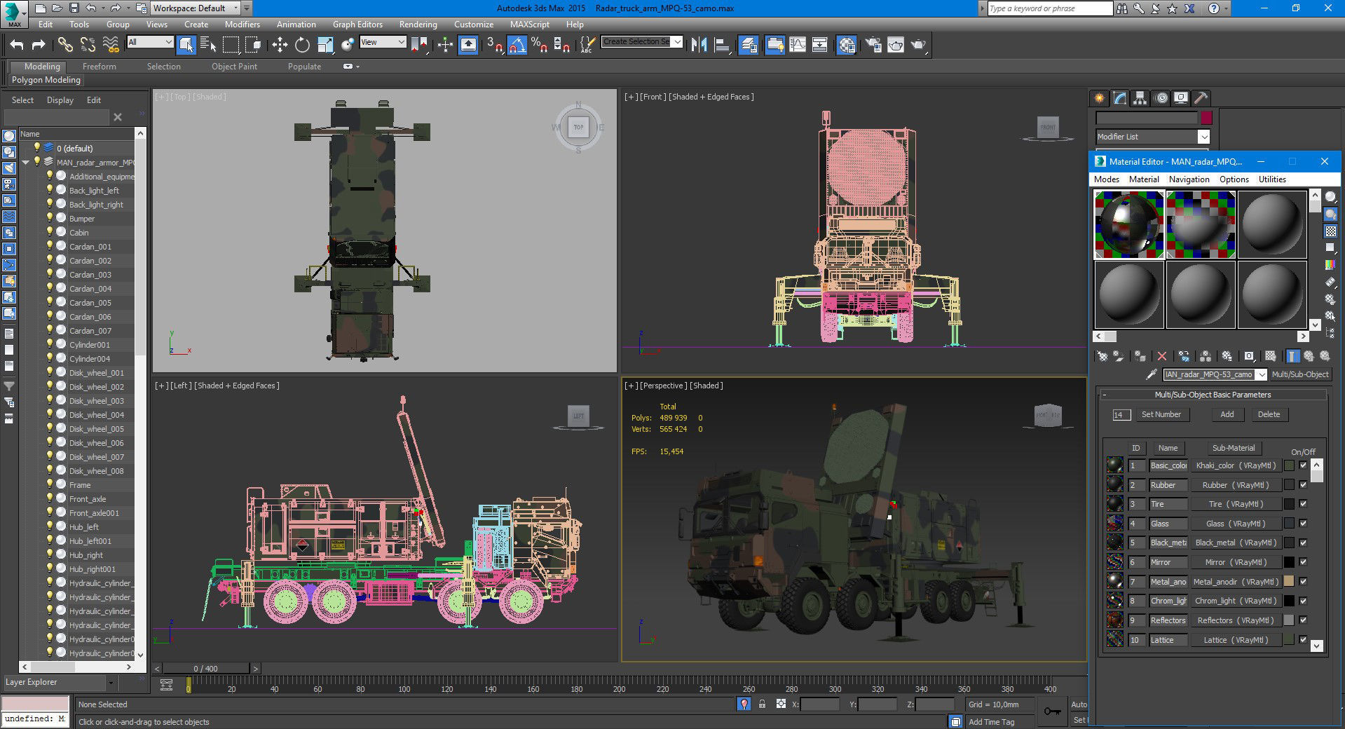 Radar MPQ-53 based on MAN truck armor chassis 3D model_32