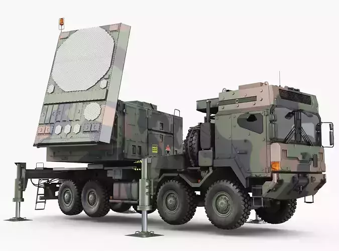 Radar MPQ-53 based on MAN truck armor chassis 3D model