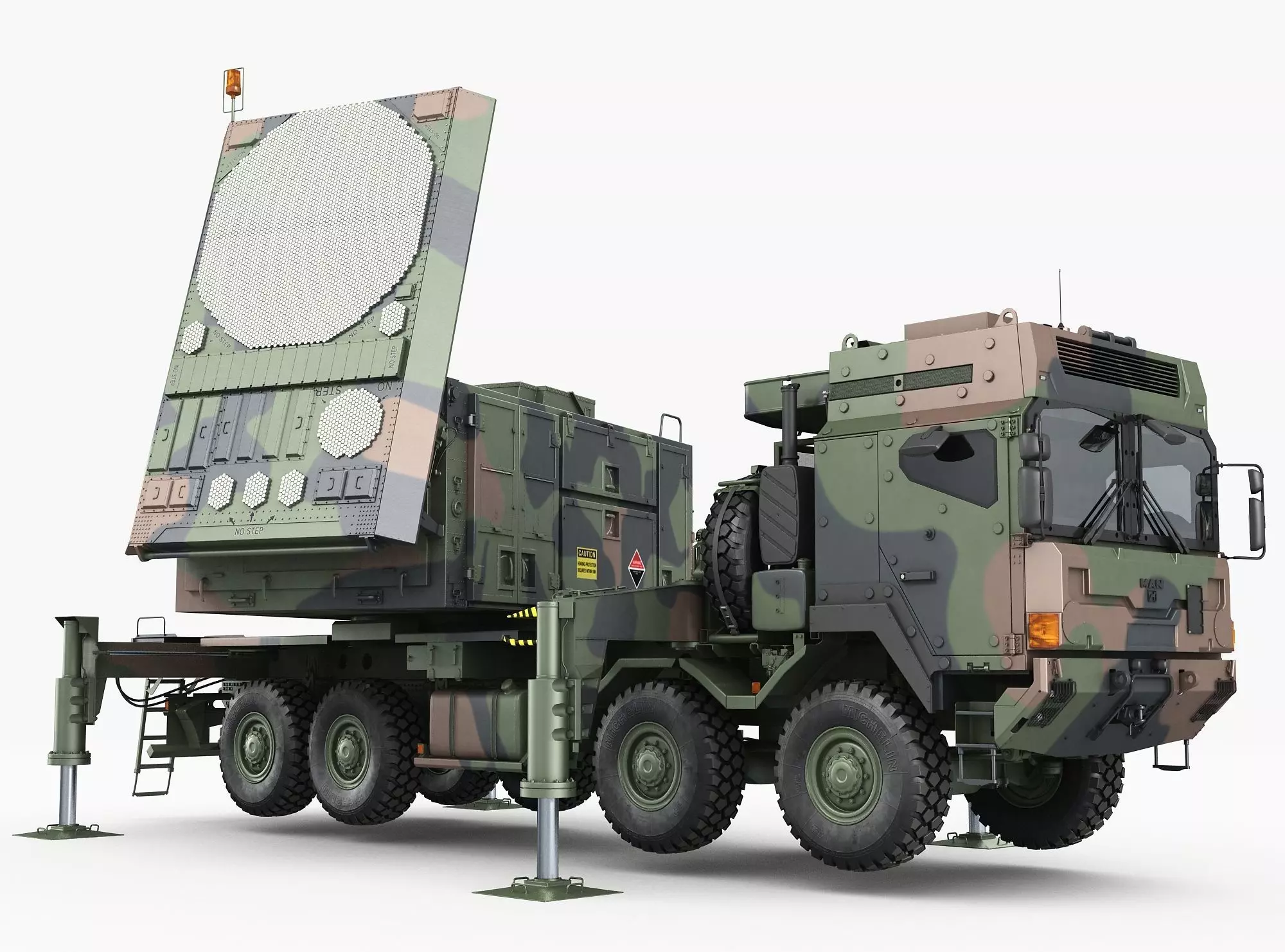 Radar MPQ-53 based on MAN truck armor chassis 3D model_0