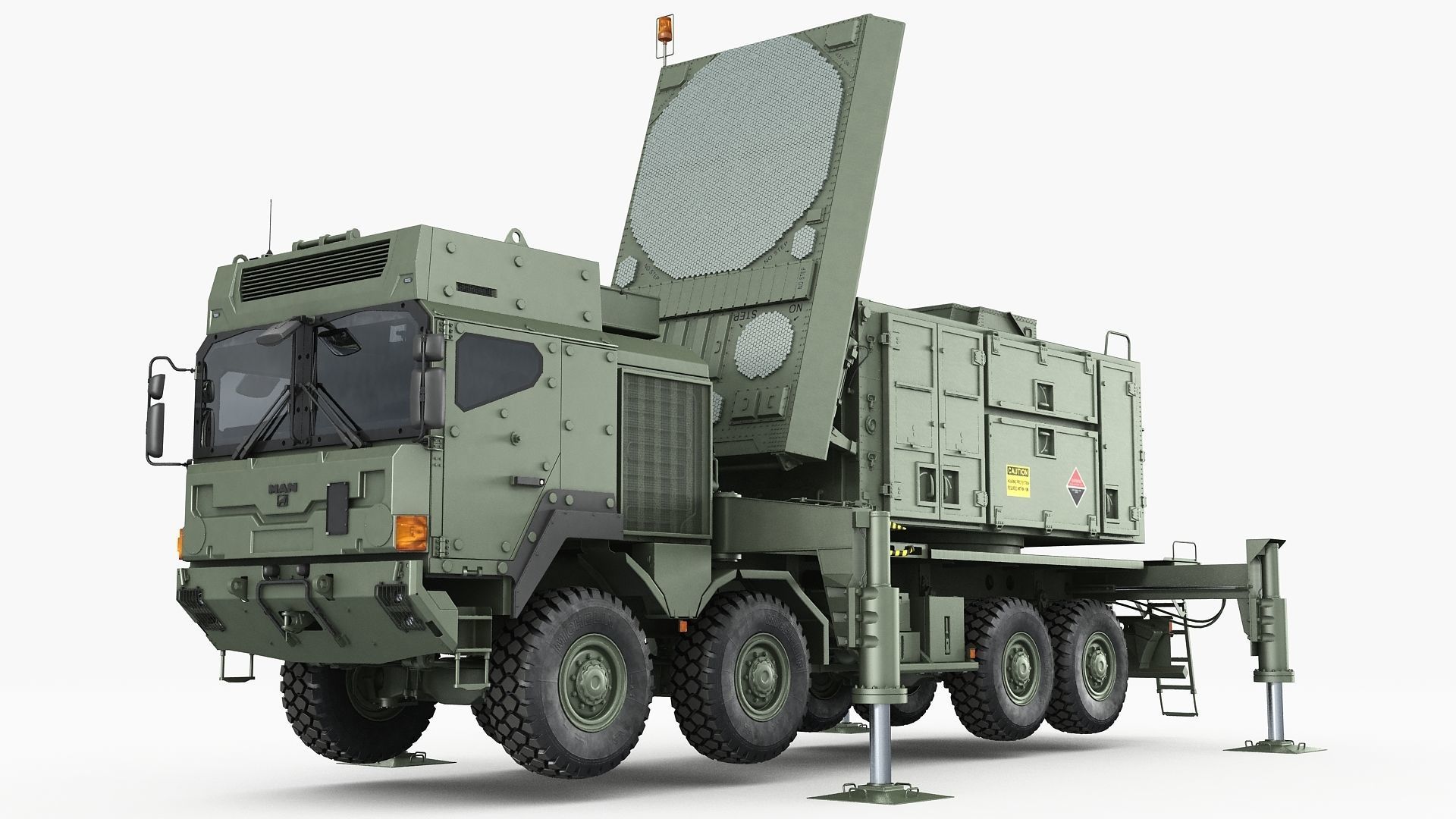 Radar MPQ-53 based on MAN truck armor chassis 3D model_2