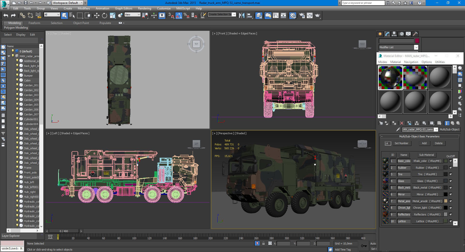 Radar MPQ-53 based on MAN truck armor chassis 3D model_33