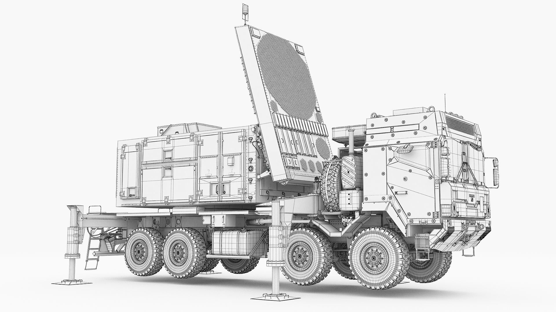 Radar MPQ-53 based on MAN truck armor chassis 3D model_27