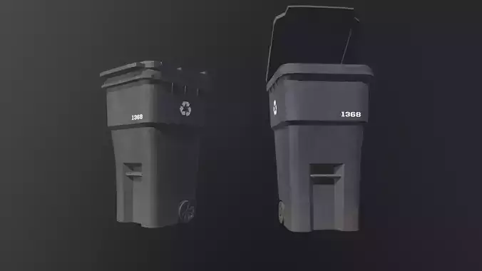 Bin recycle lowpoly gameready