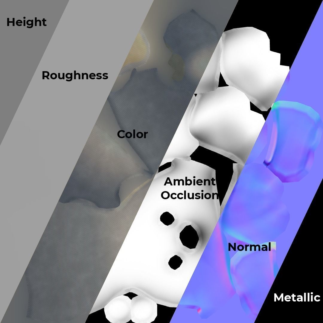 Stylized Stuffed Elephant Low-poly 3D model_6