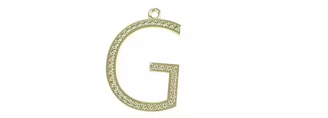 Letter G Diamond Pendant Gold Silver Platinum Luxury Jewelry