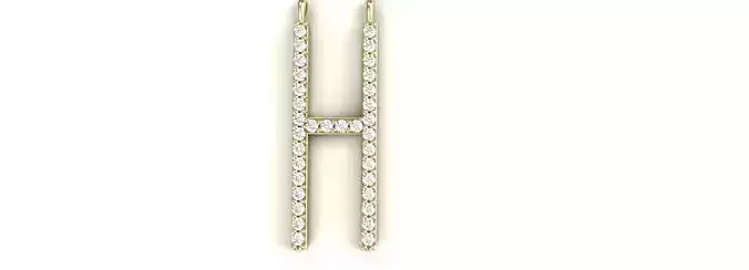 Letter H Diamond Pendant Gold Silver Platinum Luxury Jewelry