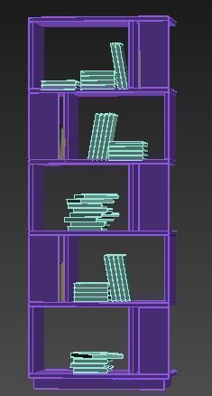 book shelf Low-poly 3D model_12