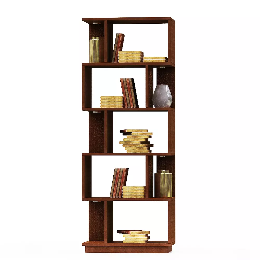 book shelf Low-poly 3D model_0