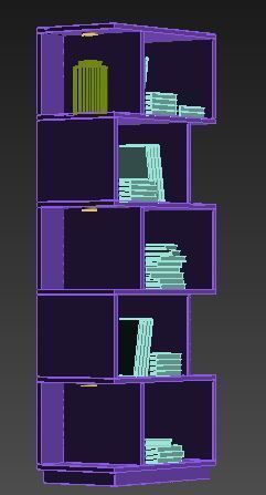 book shelf Low-poly 3D model_9