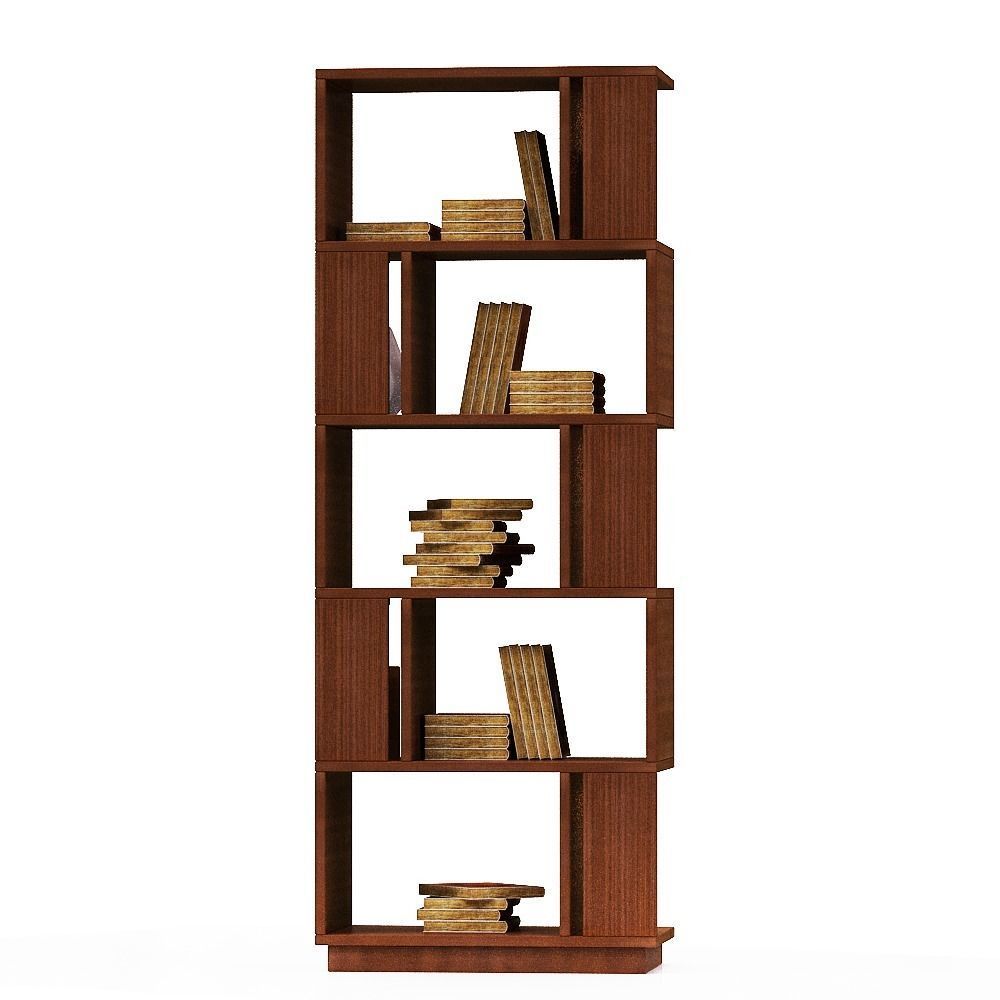 book shelf Low-poly 3D model_4