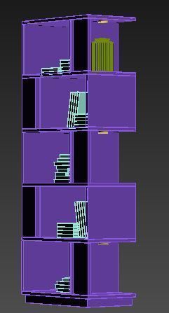 book shelf Low-poly 3D model_11