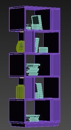 book shelf Low-poly 3D model_13