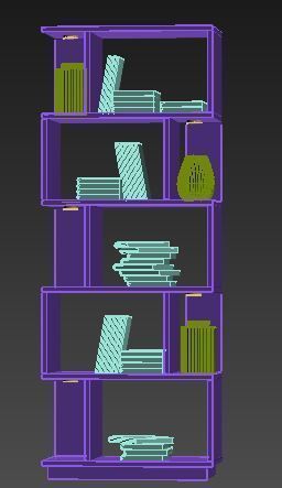 book shelf Low-poly 3D model_7