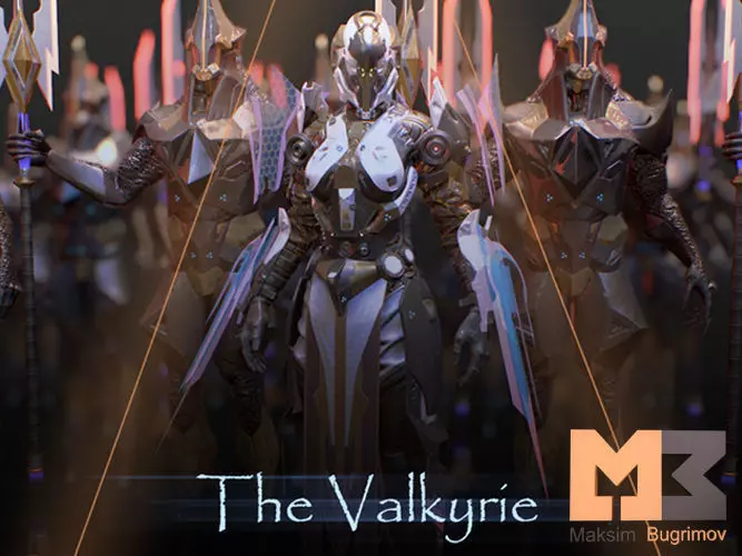 Sci-Fi Character 09 Valkyrie Low-poly 3D model_0
