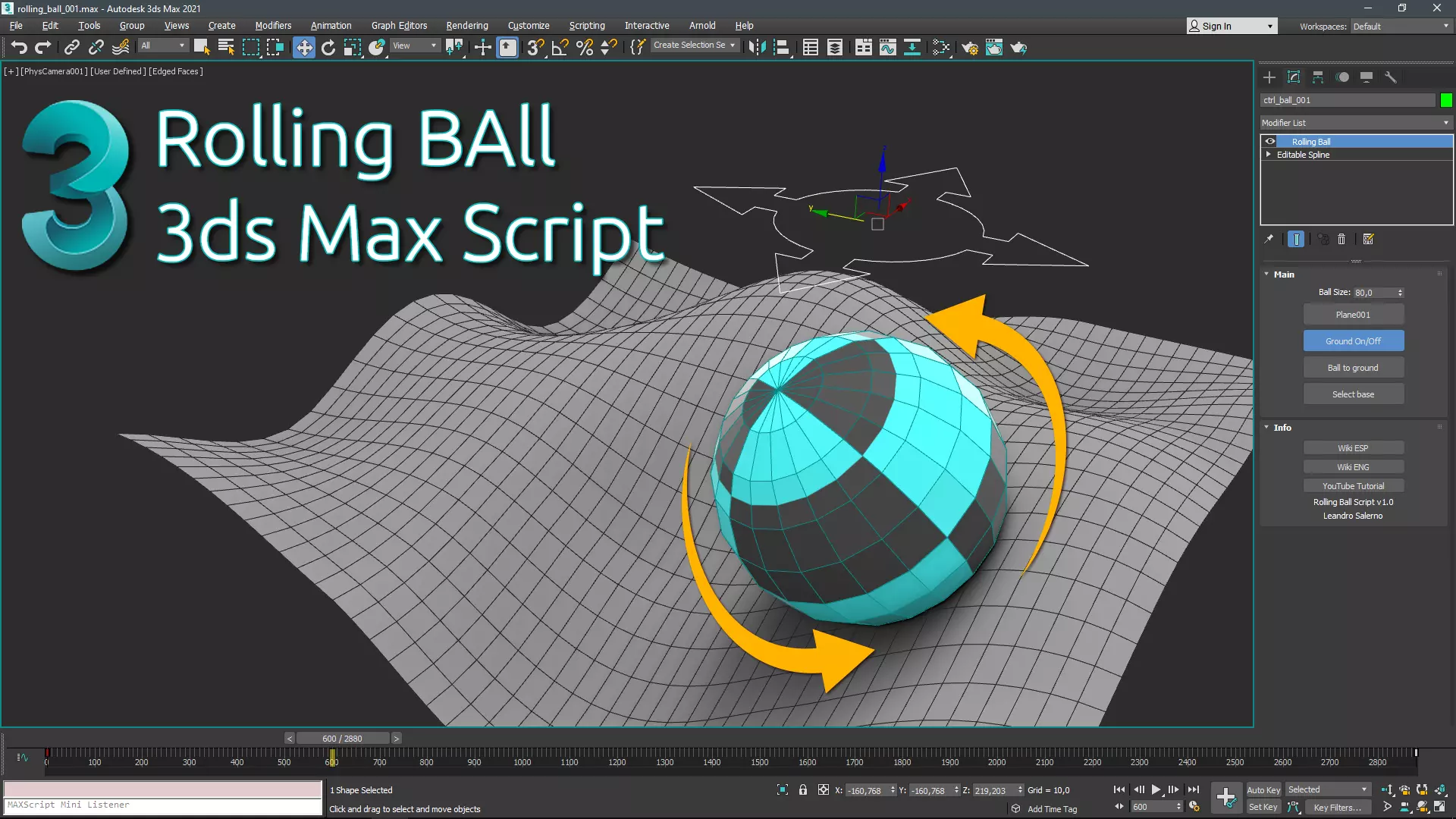 Rolling Ball 3ds Max Script 3D model_0