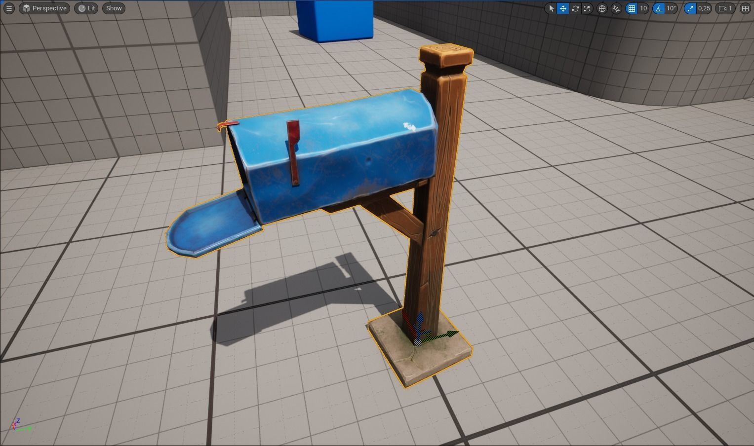 Stylized Village Mailbox Low-poly 3D model_16