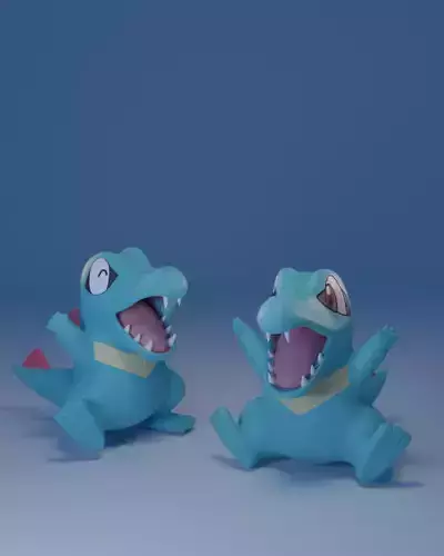 Pokemon - Totodile with 2 poses