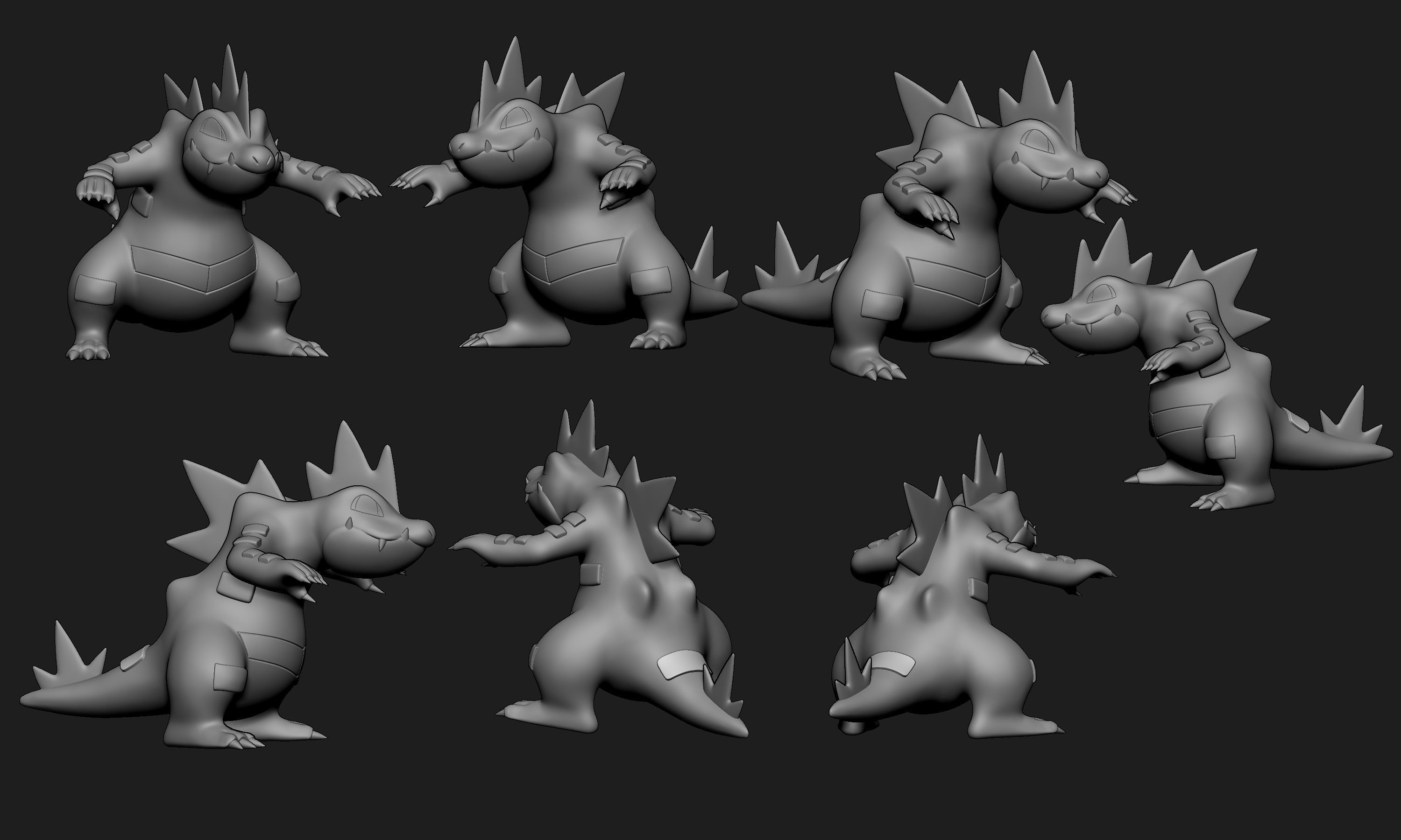 Pokemon - Totodile Croconaw and Feraligatr 3D print model_10