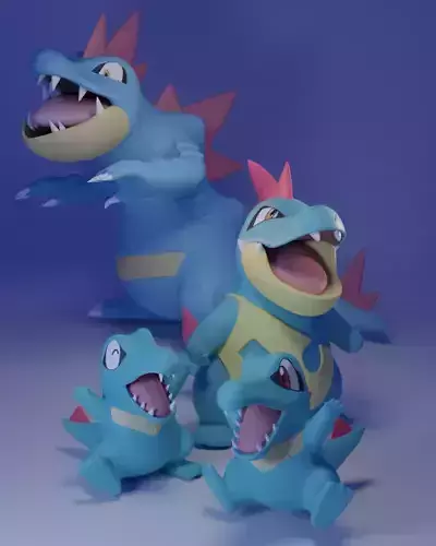 Pokemon - Totodile Croconaw and Feraligatr