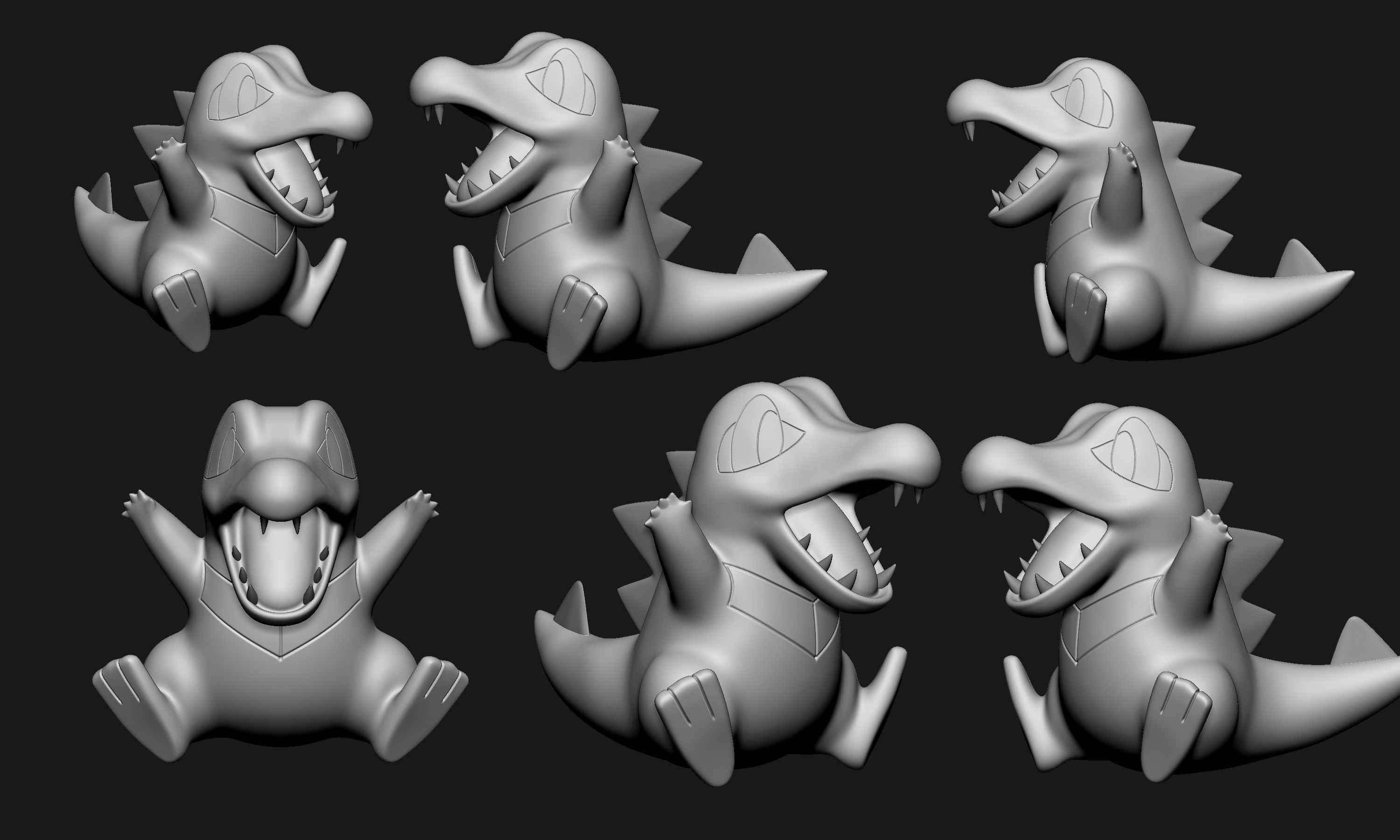 Pokemon - Totodile Croconaw and Feraligatr 3D print model_3