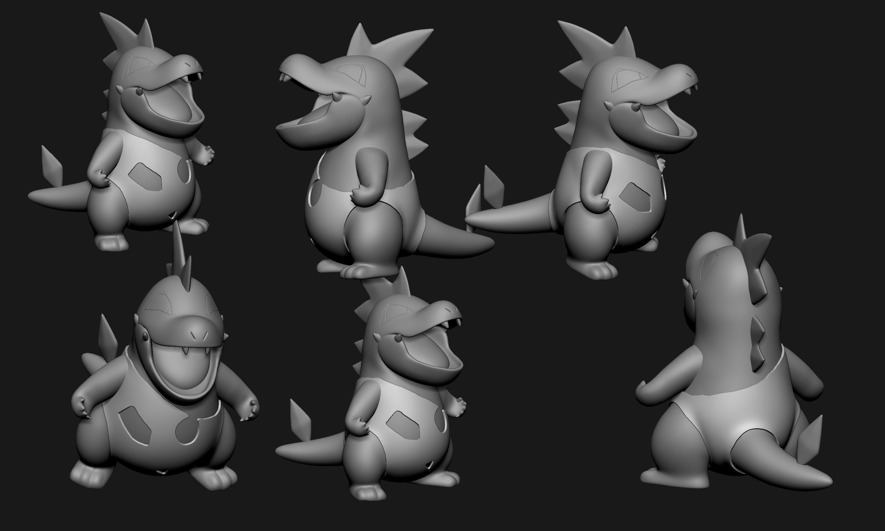 Pokemon - Totodile Croconaw and Feraligatr 3D print model_6