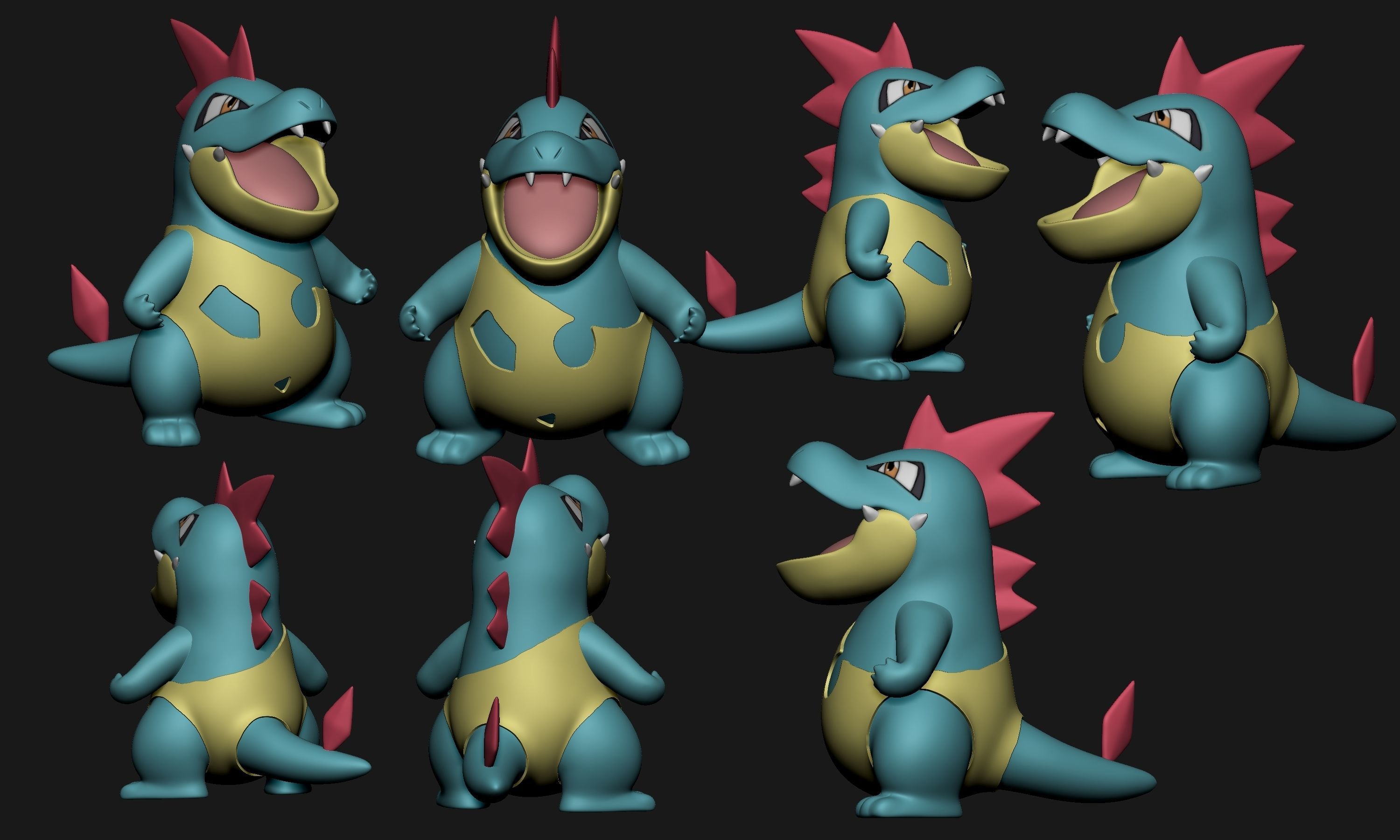 Pokemon - Totodile Croconaw and Feraligatr 3D print model_5