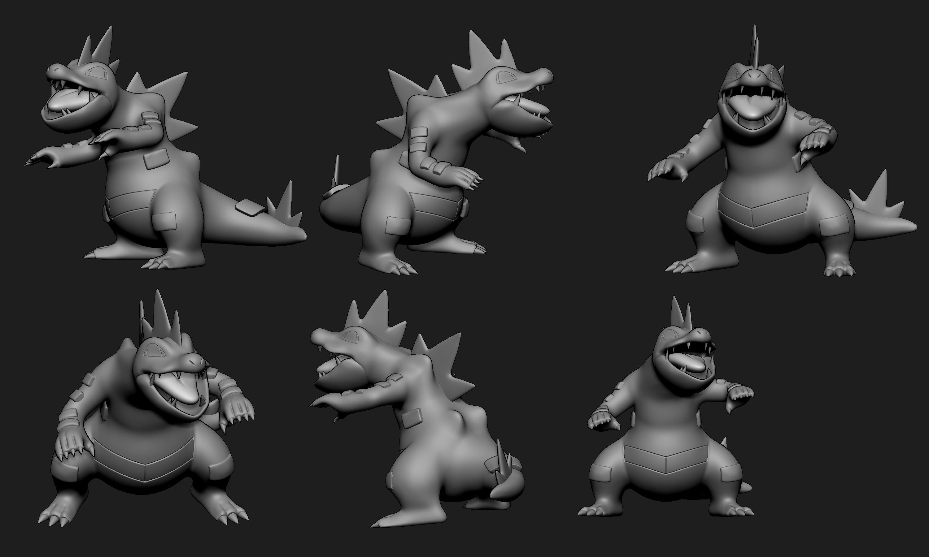 Pokemon - Totodile Croconaw and Feraligatr 3D print model_7