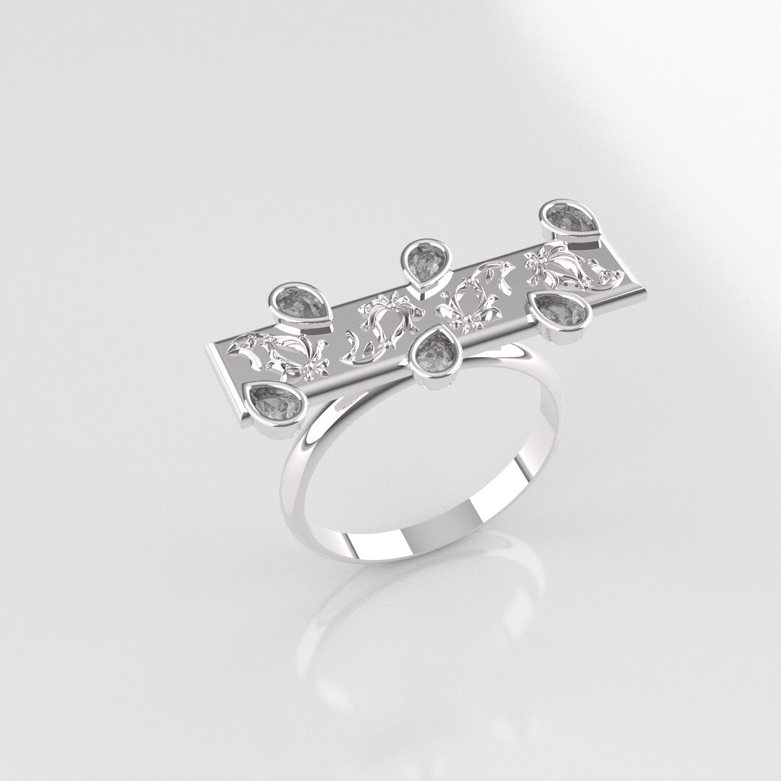 Nar111 tourmaline ring 3D print model_3