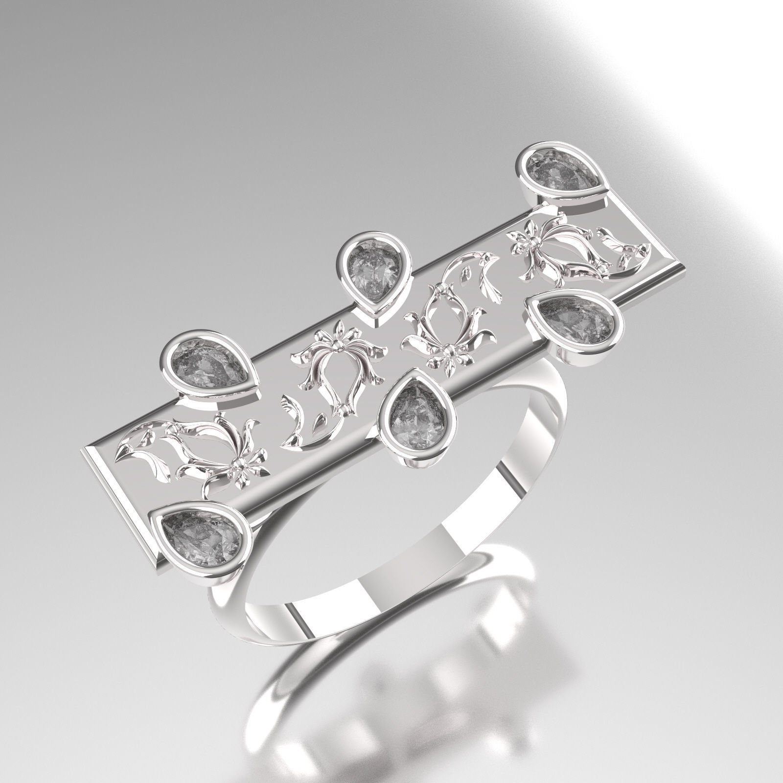 Nar111 tourmaline ring 3D print model_2