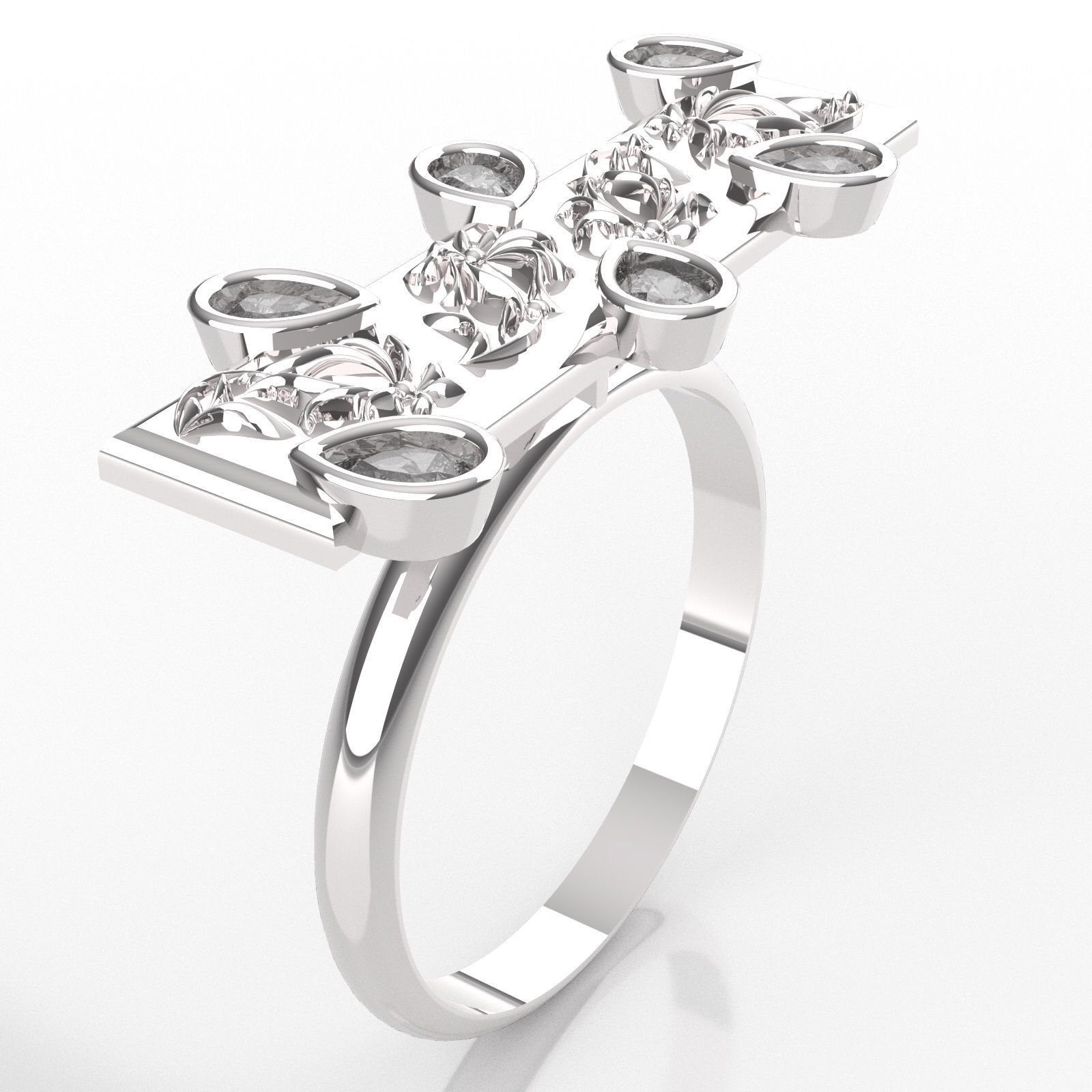 Nar111 tourmaline ring 3D print model_4