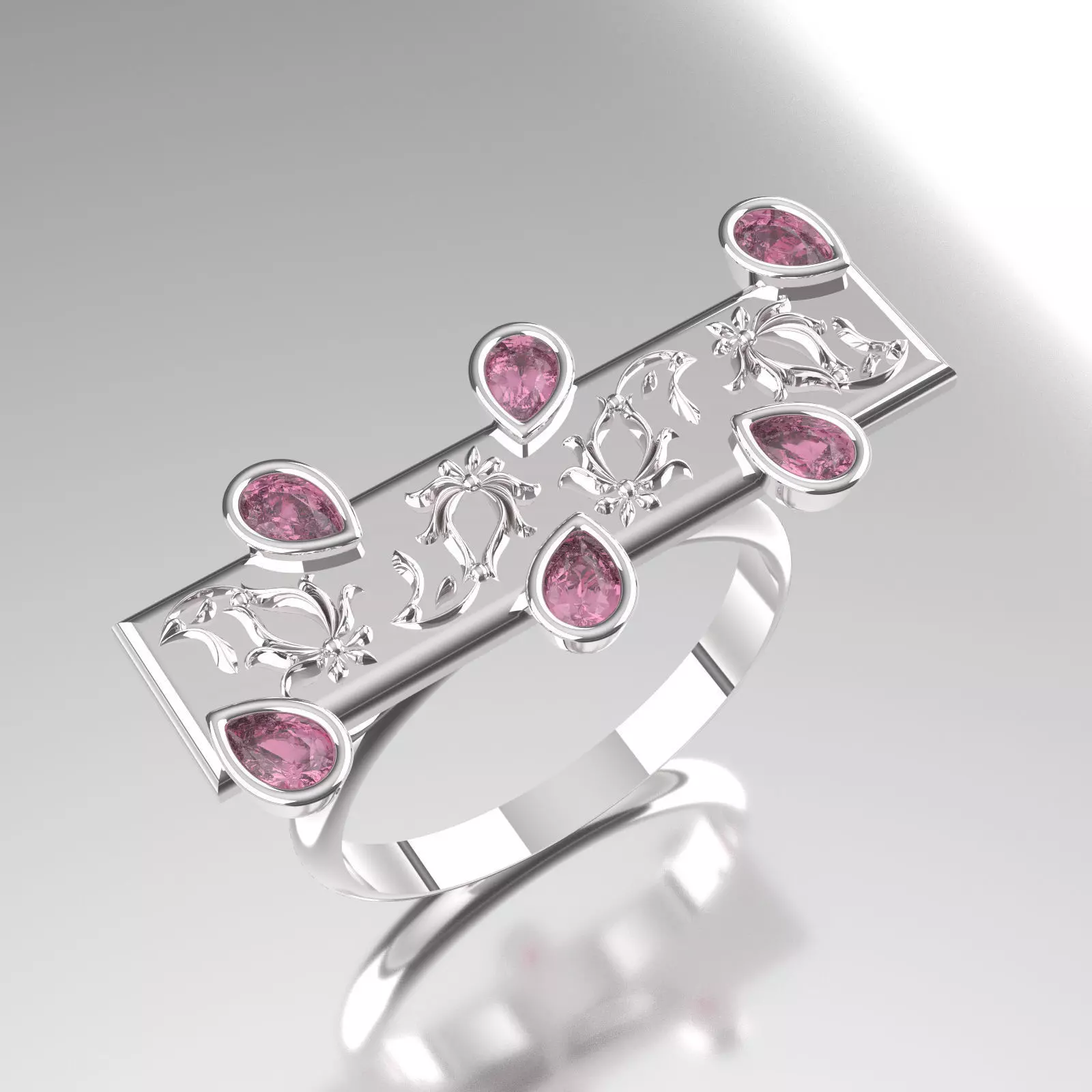 Nar111 tourmaline ring 3D print model_0