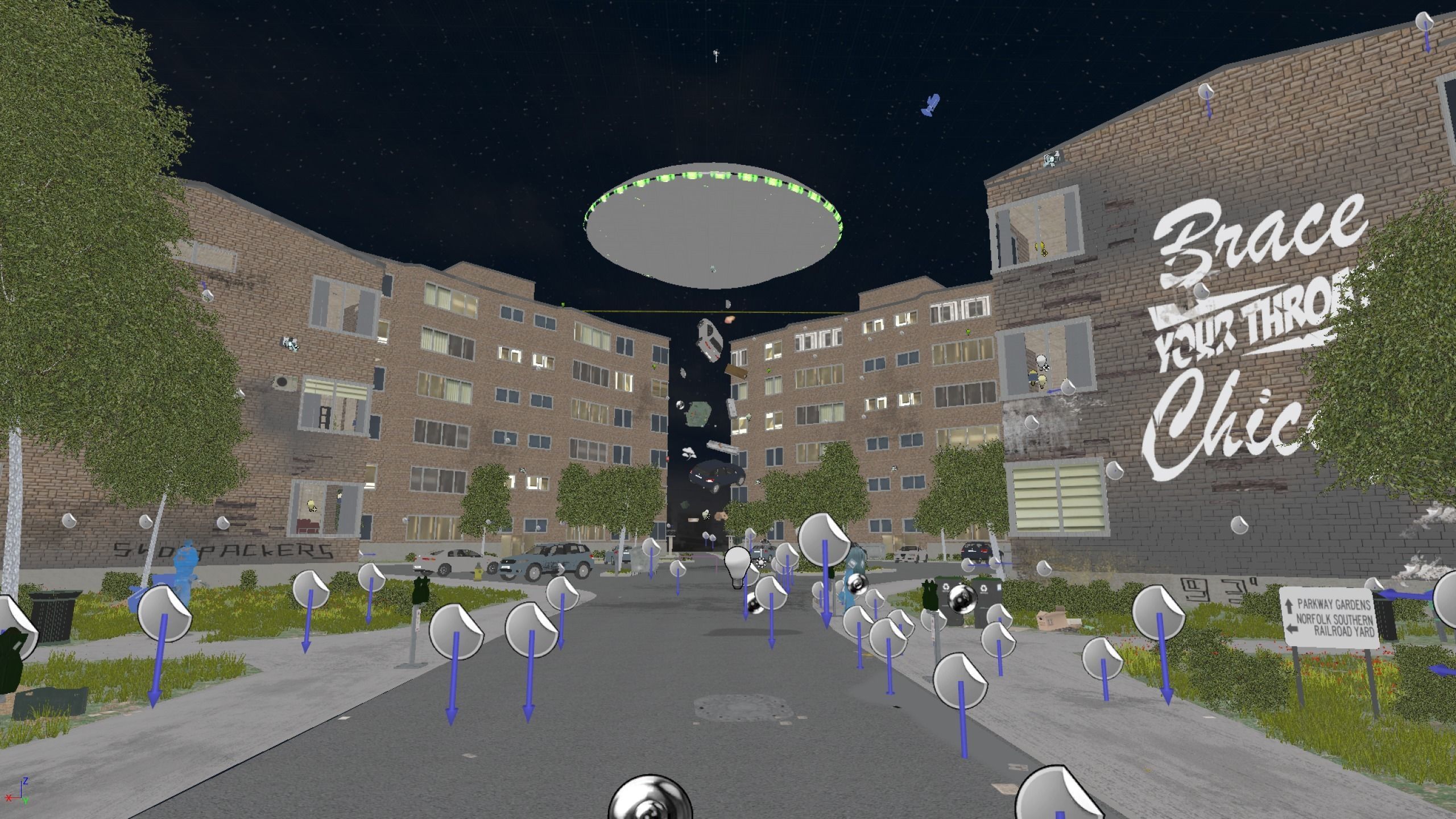 Chicago O Block 2 - Improvements and UFO Abduction Low-poly 3D model_6