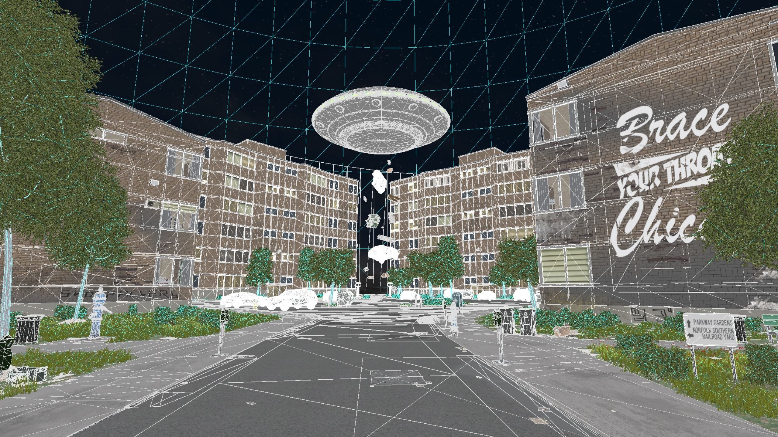 Chicago O Block 2 - Improvements and UFO Abduction Low-poly 3D model_5