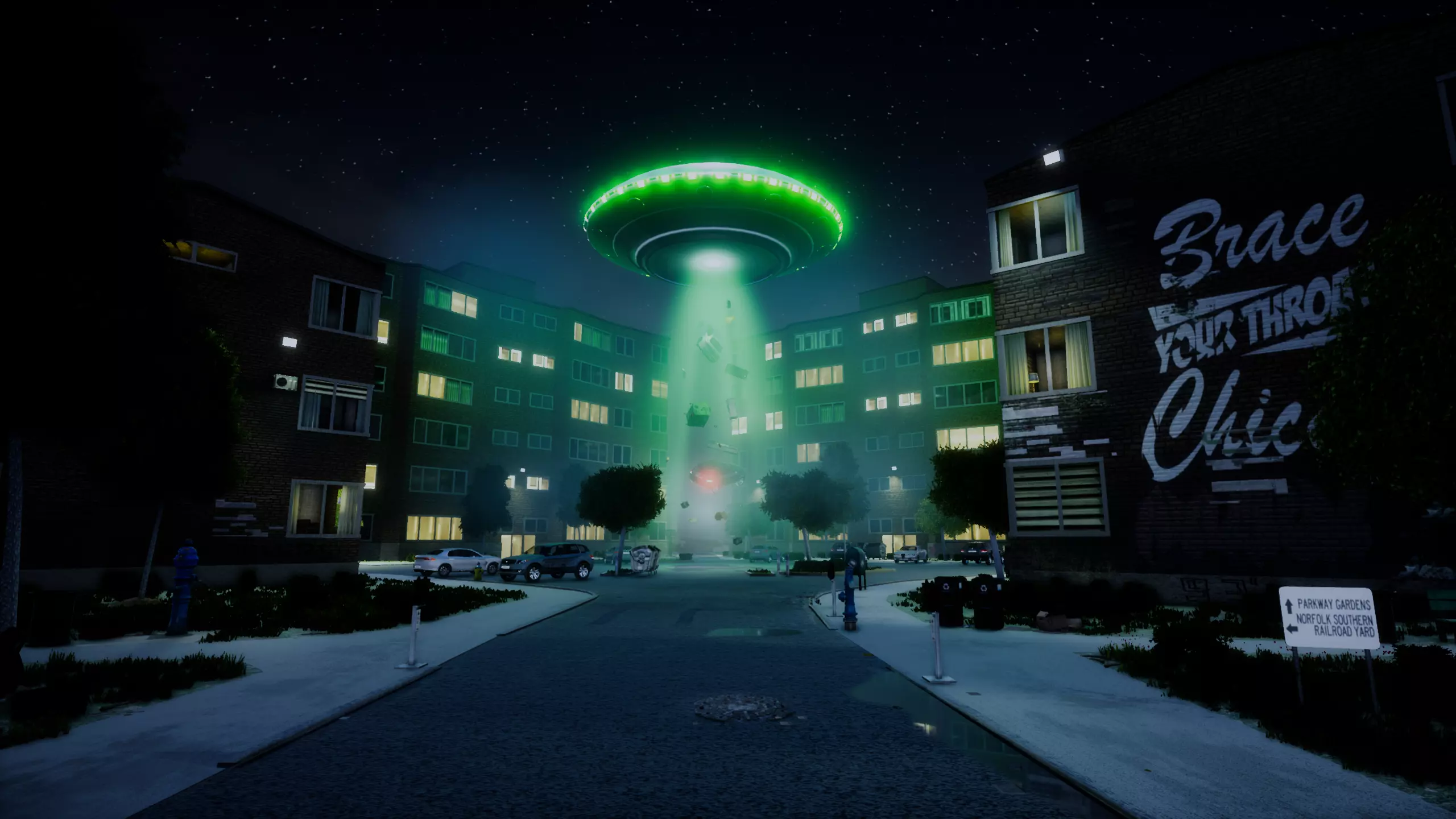 Chicago O Block 2 - Improvements and UFO Abduction Low-poly 3D model_0