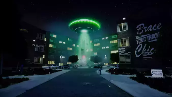 Chicago O Block 2 - Improvements and UFO Abduction Low-poly 3D model