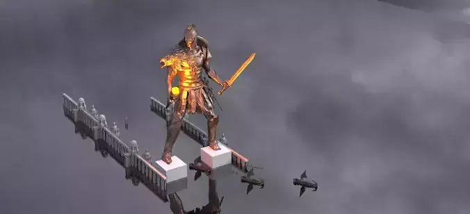 Colossus Of Rhodes with ships walkways