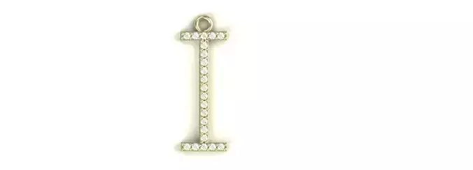 Letter I Diamond Pendant Gold Silver Platinum Luxury Jewelry