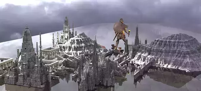 Colossus Of Rhodes Even Bigger City Kit bash 3D model