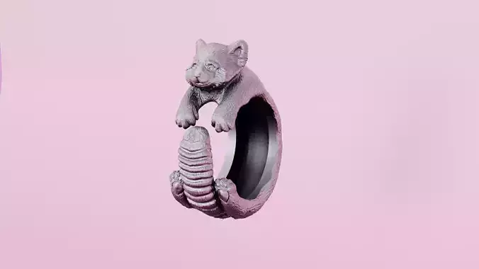 Ring red panda 3D model for printing   3D print model