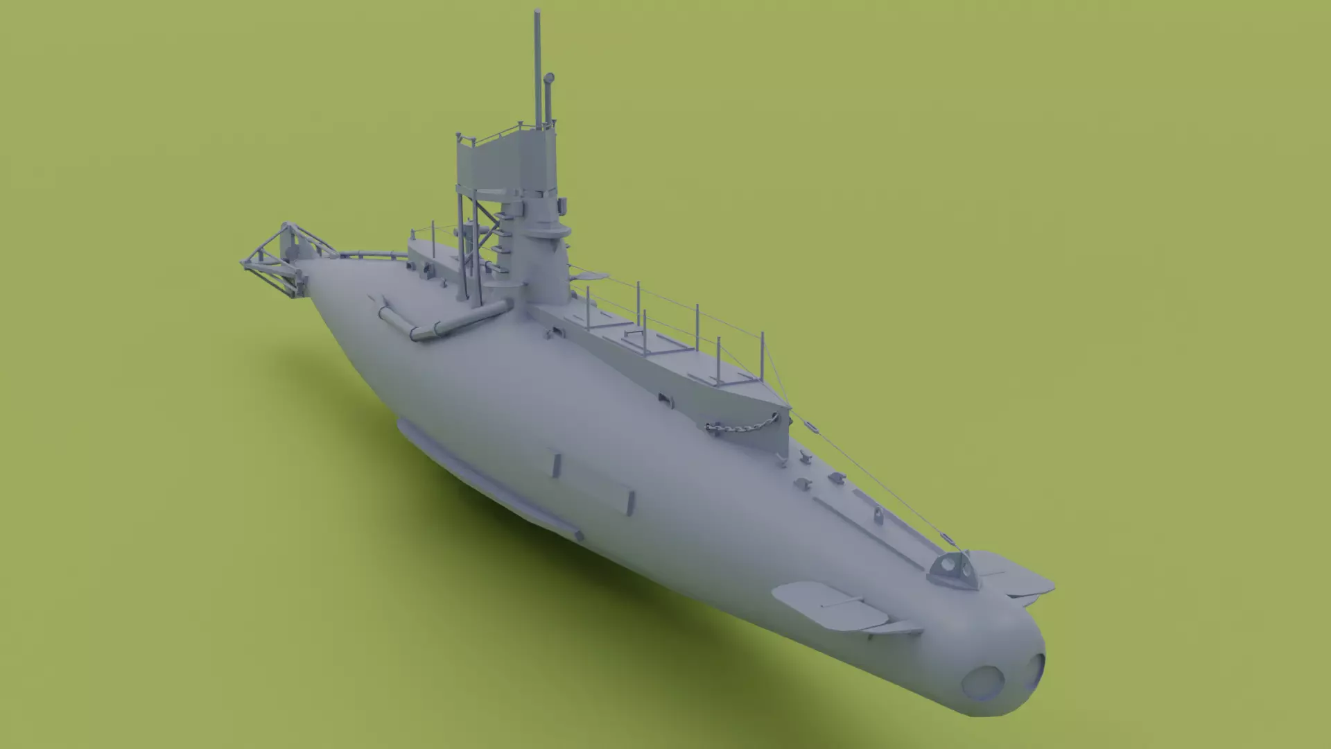 British B-Class submarine Low-poly 3D model