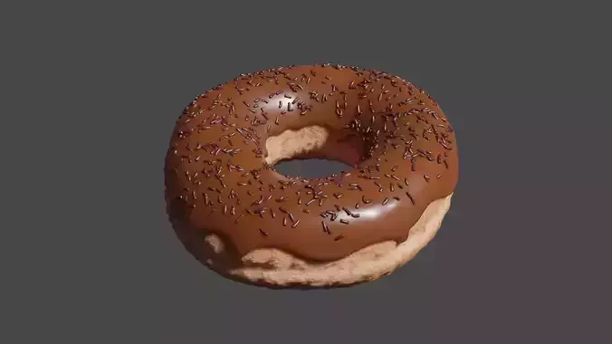 Realistic Donut with chocolate sprinkles
